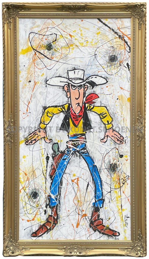 Lucky Luke Comic Gemaelde Deutschland Germany Art im Barockrahmen