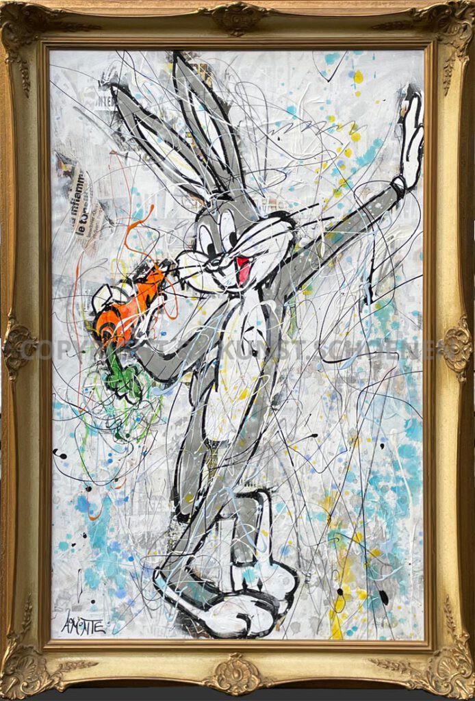 Bugs Bunny Painting Art Kunst Gemaelde Mixed Media
