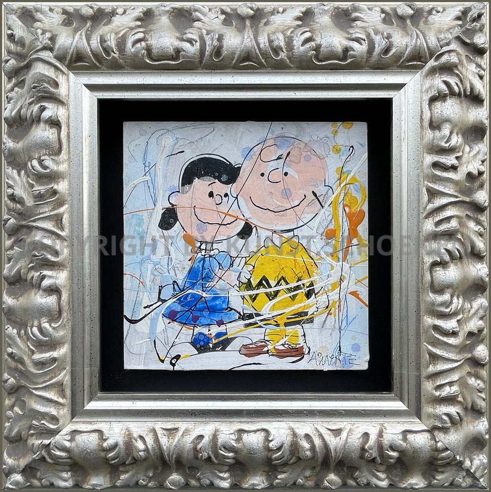 Kunsthandlung Kunst Schoenen Aachen Galerie Kunstgalerie NRW Deutschland Art Kunst Mixed Media Comichelden Comic Comic Gemaelde Unikat Original Antonio Di Monte Maler Zeichner Kuenstler Peanuts Charlie Brown und Lucy