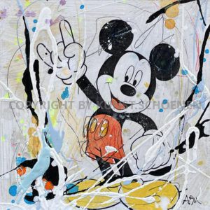Kunsthandlung Kunst Schoenen Aachen Galerie Kunstgalerie NRW Deutschland Art Kunst Mixed Media Comichelden Comic Comic Gemaelde Unikat Original Antonio Di Monte Maler Zeichner Kuenstler Mickey Mouse